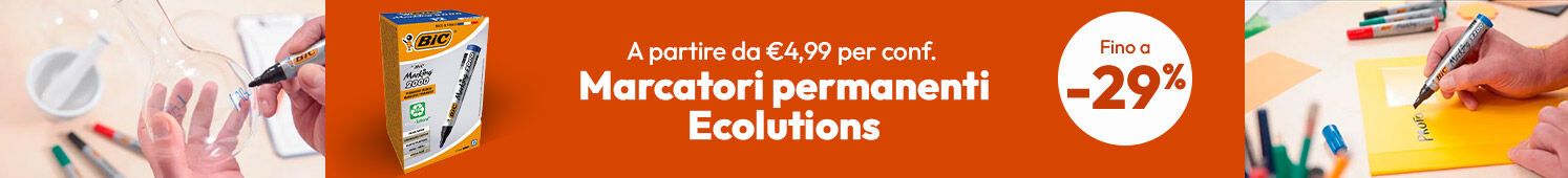 Marcatori Bic Ecolutions sconti fino al 29% a partire da € 4,99 per conf.