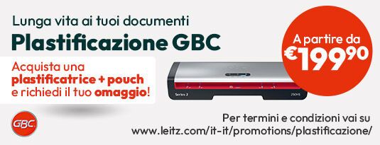 Plastificazione GBC a partire da €199,90