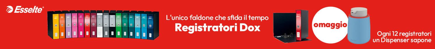 Registratori Dox in omaggio ogni 12 registratori un dispenser sapone in omaggio!