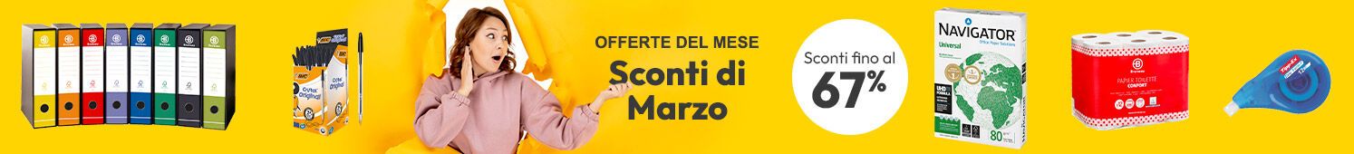 Sconti di Marzo - Risparmio fino al -67%