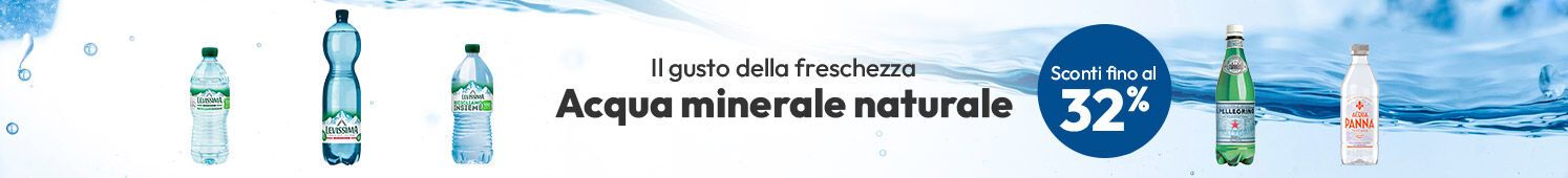 Acqua minerale naturale con sconti fino al 32%