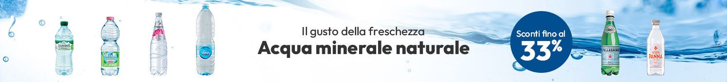 Acqua minerale naturale con sconti fino al 33%