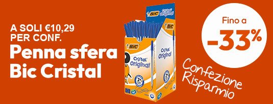 Penna sfera Bic Cristal a soli €10,29 per conf.