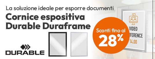 Cornice espositiva Durable Duraframe: la soluzione ideale per esporre documenti con sconti fino al 28%