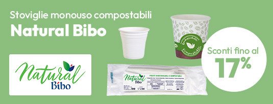 Natural Bibo stoviglie monouso compostabili sconti fino al 17%