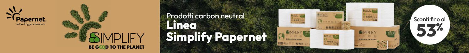 Linea Simplify Papernet prodotti carbon neutral con sconti fino al 53%