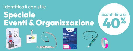 Speciale Eventi & Organizzazione con sconti fino al 40%