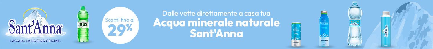 Acqua minerale naturale Sant Anna con sconti fino al 29%
