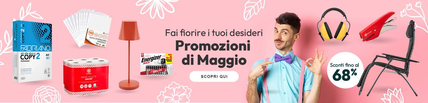 Promozioni di maggio con sconti fino al 38%