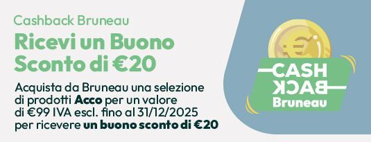 Cashback Bruneau Sconto €20 per un acquisto di prodotti Acco del valore min. di € 99