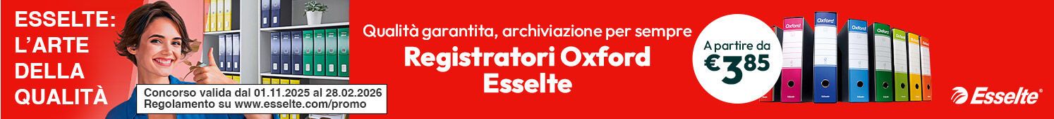 Registratori Oxford a partire da €3,85 e partecipa al Concorso Arte della Qualità