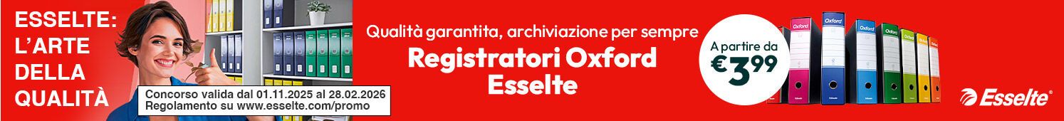 Registratori Oxford a partire da €3,89 e partecipa al Concorso Arte della Qualità