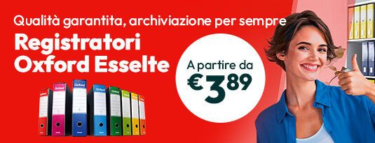 Registratori Oxford a partire da €3,89 e partecipa al Concorso Arte della Qualità