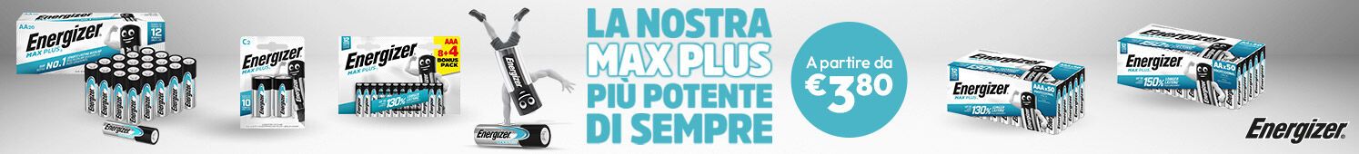 Pile Max Plus Energizer a partire da €3,80 per conf.