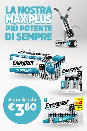 Pile Max Plus Energizer a partire da €3,80 per conf.