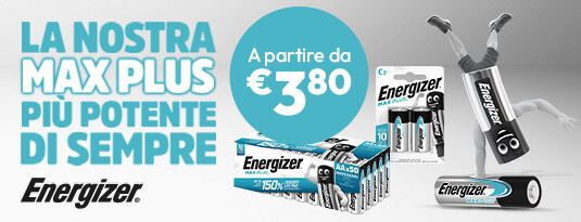 Pile Max Plus Energizer a partire da €3,80 per conf.