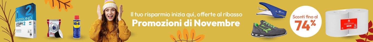 Promozioni di Novembre: il tuo risparmio inizia qui sconti fino al 74%