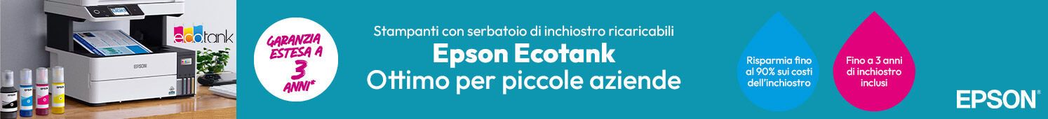 Epson Ecotank - stampanti con serbatoio di inhiostro ricaricabili con garanzia estesa a 3 anni!