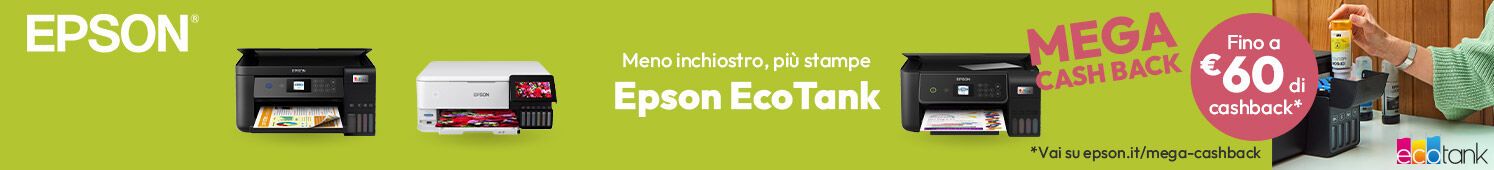 Epson Ecotank Cashback fino al € 60