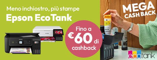 Epson Ecotank Cashback fino al € 60