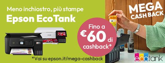 Epson Ecotank Cashback fino al € 60