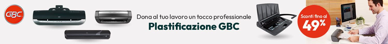 Plastificazione GBC:dona al tuo lavoro un tocco professionale! Sconti fino al 49%