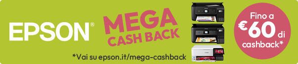 Fino a €60 di cashback Epson!