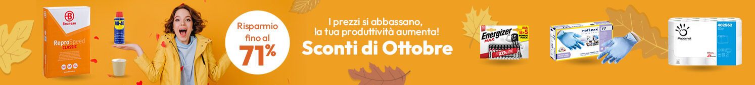 Sconti di Ottobre : non perdere i risparmi fino al 71%
