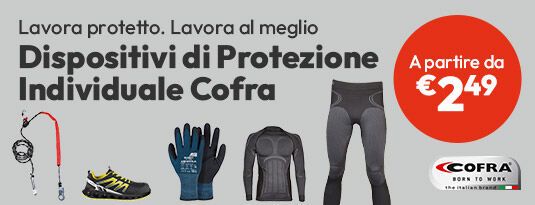 Dispositivi di Protezione Individuale Cofra a partire da €2,49