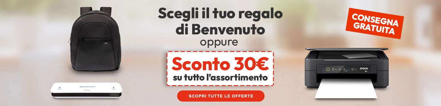 Scegli il tuo regalo di benvenuto oppure € 30 di sconto sul tuo prossimo ordine!