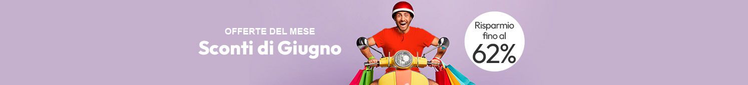 Sconti di Giugno: con i tuoi acquisti risparmi fino al 62%!