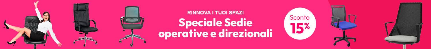 Sconto 15% su una selezione di sedie operative e direzionali