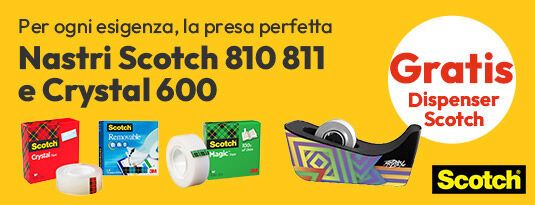 Nastri Scotch e Crystal con gratis Dispenser Scotch
