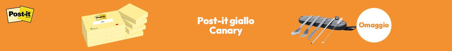 Post-it giallo Canary con in omaggio set posate con custodia!