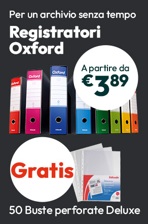 Registratori Oxford a partire da €3,89 e con Buste perforate Esselte in omaggio!