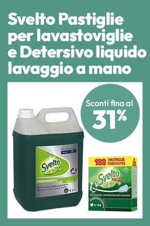 Svelto pastiglie e detersivo liquido con sconti fino al 31%