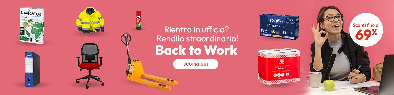 Back to Work con sconti sui tuoi prodotti preferiti fino al 69%