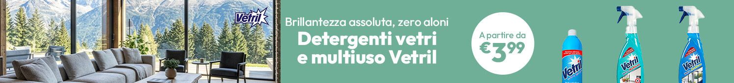 Detergenti vetri e multiuso Vetril a partire da €3,99