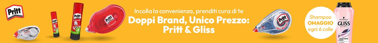 Colla Pritt con in omaggio shampoo Gliss