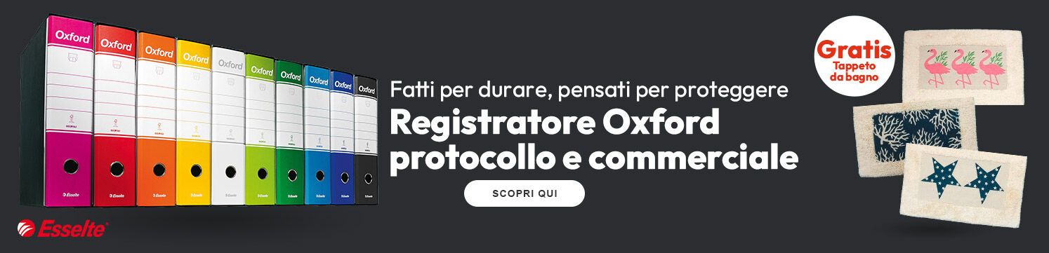 Registratore Oxford commerciale e protocollo GRATIS tappetto da bagno