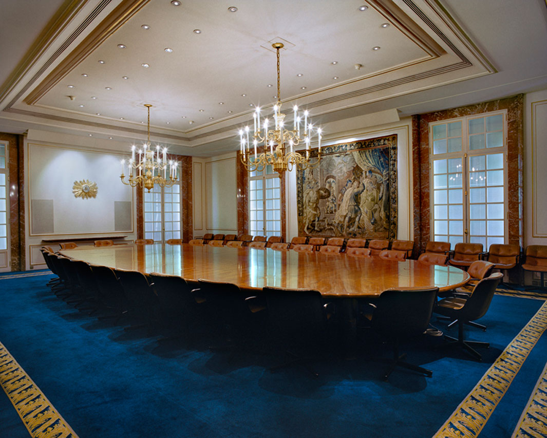 The meeting table of the Board of Directors of BNP Paribas Paris